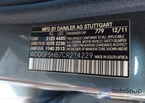 2012 Mercedes-Benz C 350 Sport из США, поврежденный, VIN WDDGF5HB7CR214229